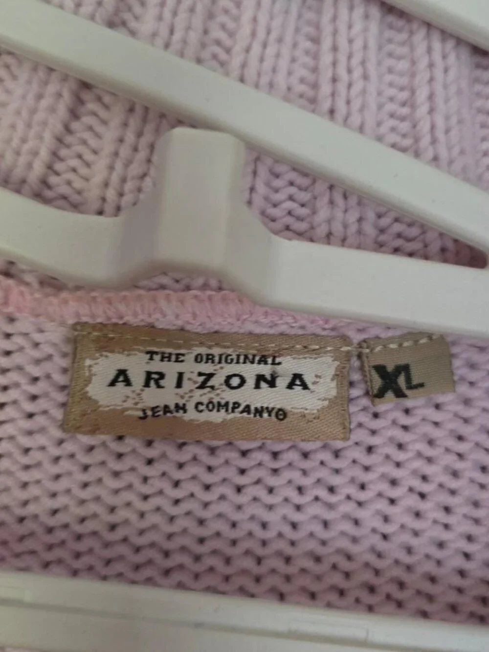 NWOT M (L-Runs Small) Arizona Jean Company Bluff Pink Cardigan L-Sleeves Sweater